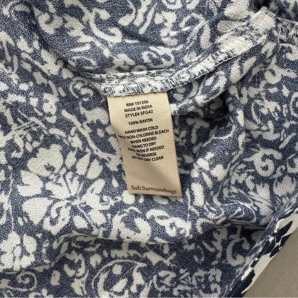 💙 Soft Surroundings Navy & White Tunic 2X – Button Front, Flowy Fit 💙 - Picture 4 of 4